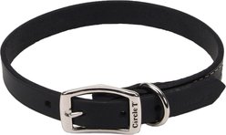 Circle T Oak Tanned Leather Town Standard Dog Collar, Black, Medium: 18-in neck, 3/4-in wide