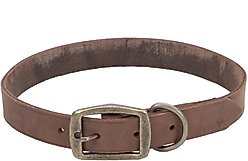 Circle T Rustic Leather Town Standard Dog Collar, Chocolate, Large: 24-in neck, 1-in wide