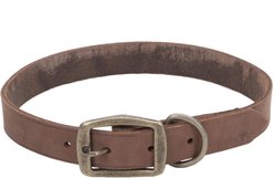 Circle T Rustic Leather Town Standard Dog Collar, Chocolate, Medium: 20-in neck, 1-in wide