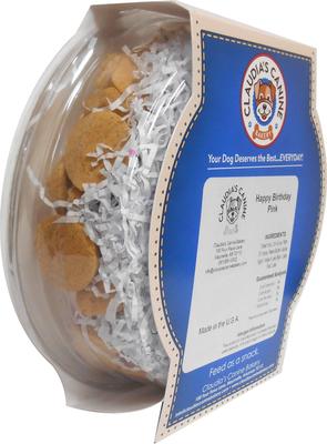 Show full view: Claudia's Canine Bakery Happy Birthday Peanut Butter Cookie Dog Treats, 11-oz tub, Pink slide 4 of 7