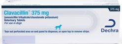 Clavacillin (amoxicillin trihydrate/clavulanate potassium) Tablets for Dogs & Cats, 375-mg, 1 tablet