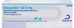 Clavacillin (amoxicillin trihydrate/clavulanate potassium) Tablets for Dogs & Cats, 62.5-mg, 1 tablet slide 1 of 5