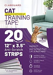 CLAWGUARD Anti-Scratch Training Cat Deter Tape Strips. 20 count, 12 X 4-in