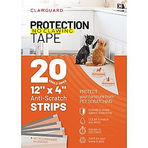 CLAWGUARD Protection Tape Durable Single-Sided Strips Protection Barrier, 20 count, 12 X 4-in