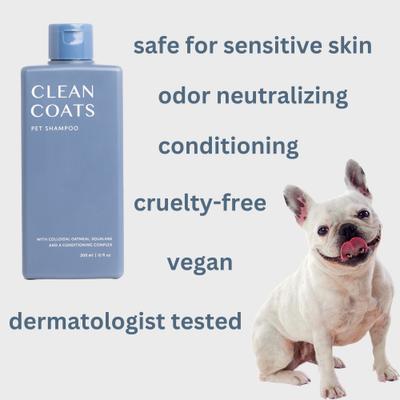Show full view: Clean Coats Oatmeal & Aloe Sensitive Skin Dog Shampoo, Fragrance Free, 10-fl oz bottle slide 4 of 8