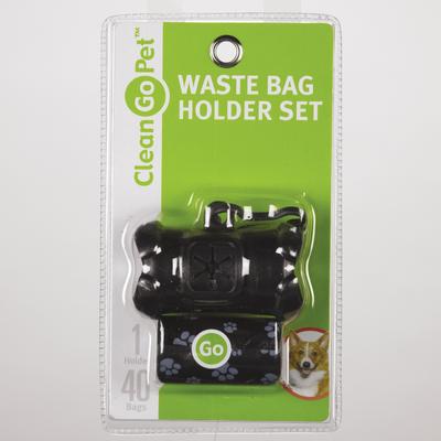 Show full view: Clean Go Pet Bone Dog Waste Bag Holder Set, 40 count, Black slide 2 of 2