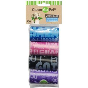 Clean Go Pet Graffiti Dog Waste Bags, 160 count
