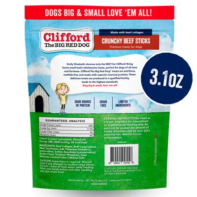Show full view: Clifford Crunchy Beef Sticks Dog Treats, 6 count slide 3 of 12