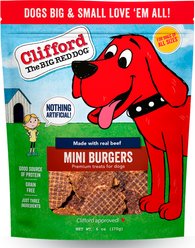 Clifford Mini Burgers Dog Treats, 6-oz bag