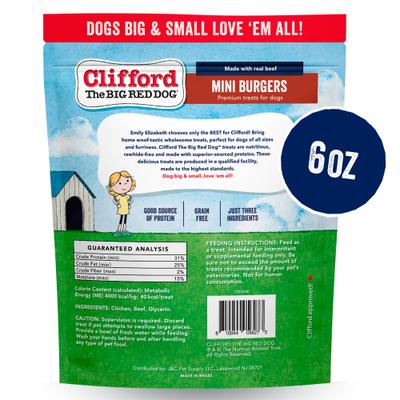 Show full view: Clifford Mini Burgers Dog Treats, 6-oz bag slide 3 of 10
