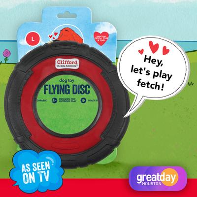 Show full view: Clifford The Big Red 9.25-in Durable Flying Disc Dog Toy, Red/Black slide 2 of 10