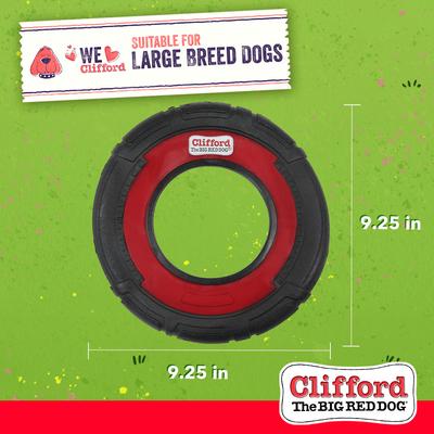 Show full view: Clifford The Big Red 9.25-in Durable Flying Disc Dog Toy, Red/Black slide 5 of 10