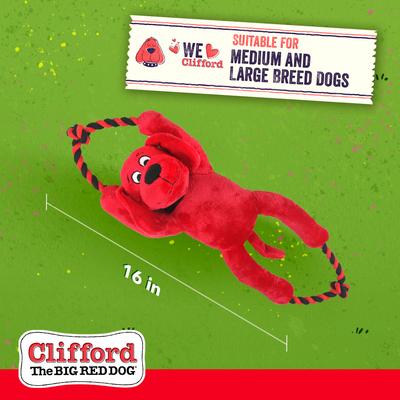 Show full view: Clifford The Big Red Busy Body Rope 16-in Plush Dog Toy, Red slide 5 of 10