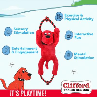 Show full view: Clifford The Big Red Busy Body Rope 16-in Plush Dog Toy, Red slide 4 of 10