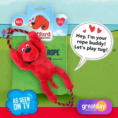 Show full view: Clifford The Big Red Busy Body Rope 16-in Plush Dog Toy, Red slide 2 of 10