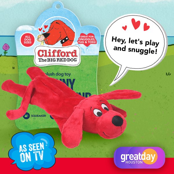 Show full view: Clifford The Big Red Dog Skinny Furry Friend Plush Dog Toy slide 2 of 10