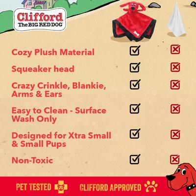 Show full view: Clifford The Big Red Lil' Napper 9.5-in Plush Dog Toy, Red slide 6 of 10