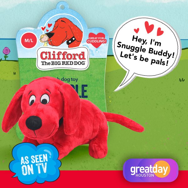 Clifford The Big Red Snuggle Buddy 14-in Plush Dog Toy, Red