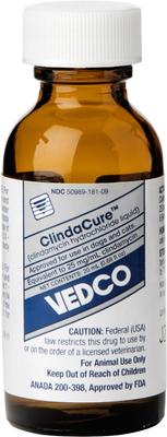 Show full view: ClindaCure (Clindamycin Hydrochloride) Oral Drops for Dogs & Cats, 20 mL, 25 mg/mL slide 3 of 9