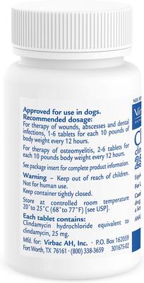 Show full view: Clintabs (Clindamycin HCl) Tablets for Dogs, 25-mg, 1 tablet slide 4 of 8