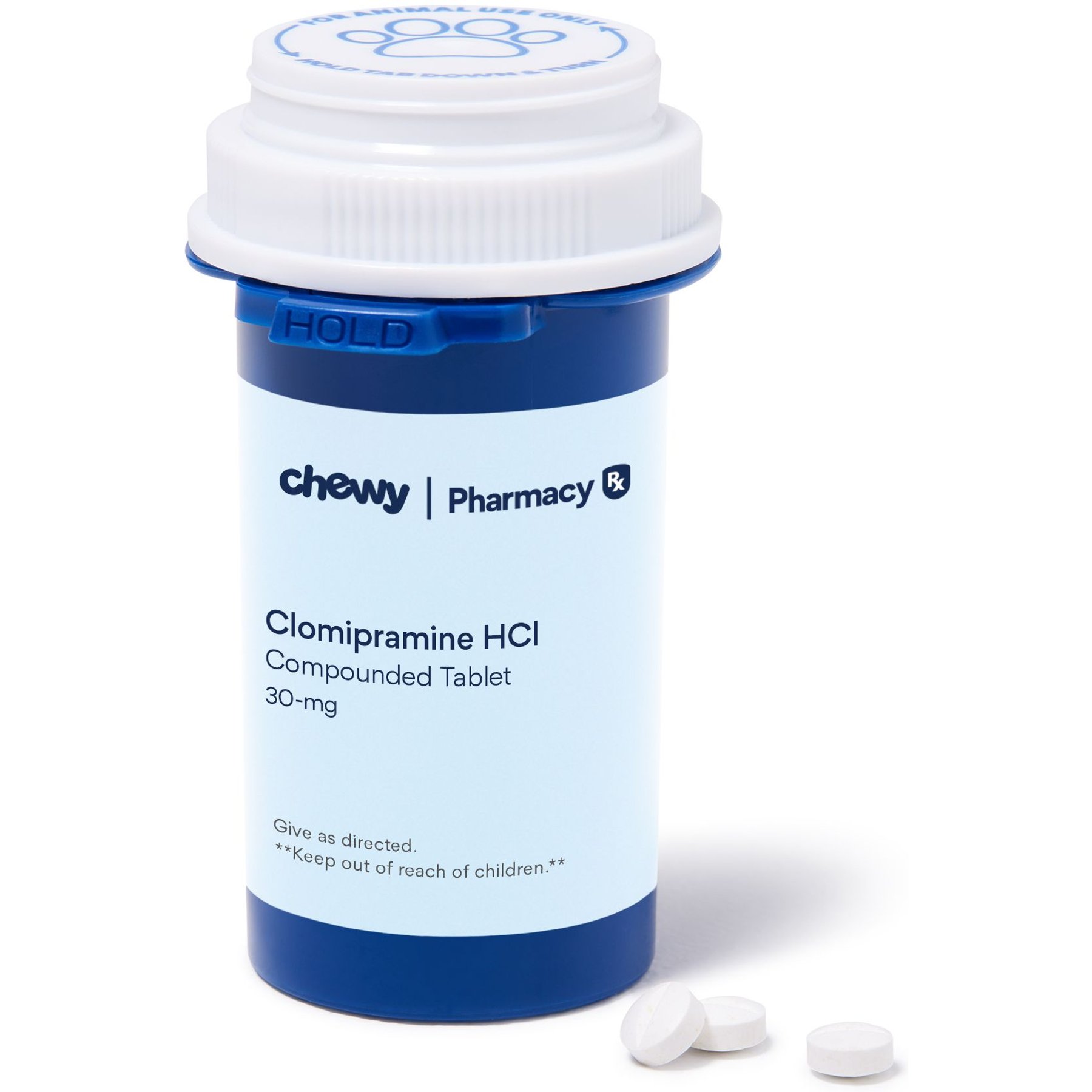 Clomipramine HCl Compounded Chicken Bisect Tablet, 30 mg, 30 tablets for Veterinary use