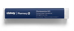 Clomipramine HCl Compounded Transdermal Cream, 2.5 mg/0.1 mL, 3 mL for Veterinary use (2 clicks=0.1 mL)