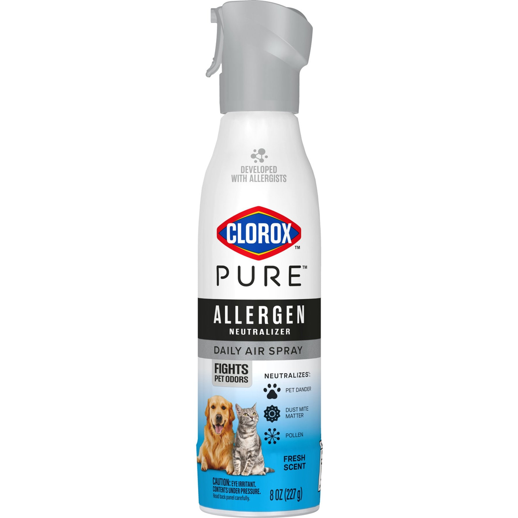 Clorox PURE Pet Allergen Neutralizer Daily Air Spray, Fresh Scent, 8-fl oz bottle
