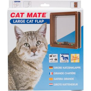 Closer Pets Cat Mate Large Cat/Small Dog 4-Way Self Lining Door, Brown