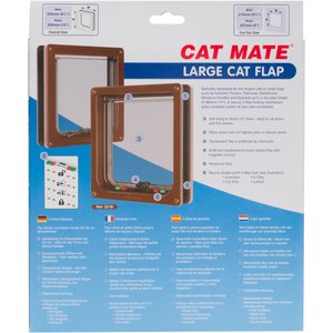 Closer Pets Cat Mate Large Cat/Small Dog 4-Way Self Lining Door, Brown