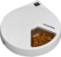 Closer Pets Five-meal Automatic Cat & Dog Feeder with Digital Timer, White