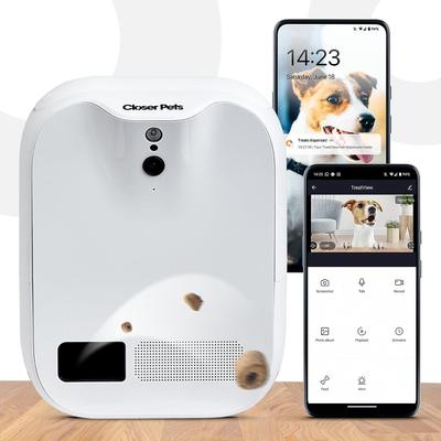 Show full view: Closer Pets TreatView with Pet Camera Dog & Cat Treat Dispenser, White slide 2 of 10