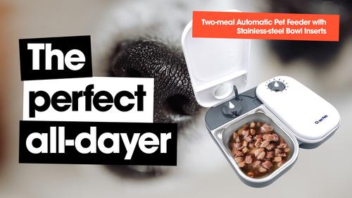 Show full view: Closer Pets Two-meal Automatic Cat & Dog Feeder, White slide 8 of 9