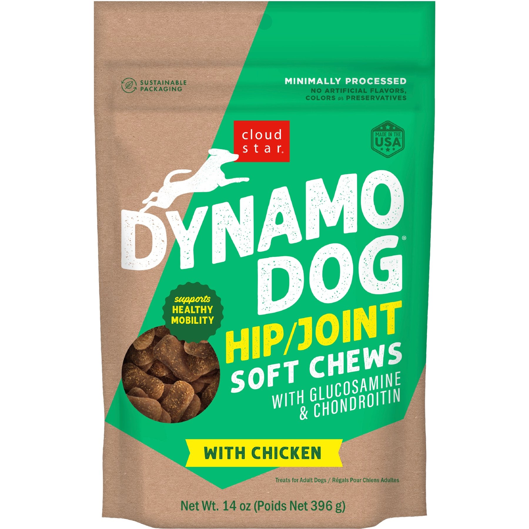 Cloud Star Dynamo Dog Hip & Joint Soft Chews Chicken Dog Treats, 14-oz