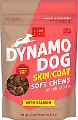 Cloud Star Dynamo Dog Skin & Coat Salmon Formula Grain-Free Soft Chew Dog Treats, 14-oz bag