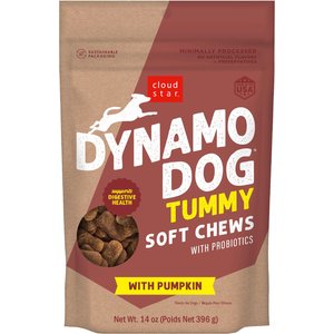 Cloud Star Dynamo Dog Tummy Pupmkin & Ginger Formula Grain-Free Soft Chew Dog Treats, 14-oz bag