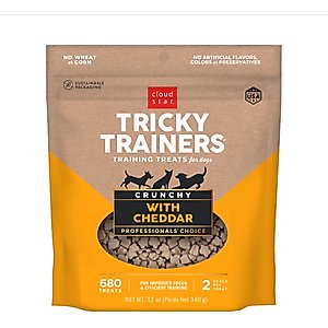 Cloud Star Tricky Trainers with Cheddar Crunchy Dog Treats, 12-oz bag