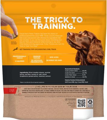 Show full view: Cloud Star Tricky Trainers with Cheddar Crunchy Dog Treats, 12-oz bag slide 3 of 11