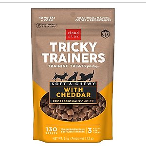 Cloud Star Tricky Trainers with Cheddar Soft & Chewy Dog Treats, 5-oz bag
