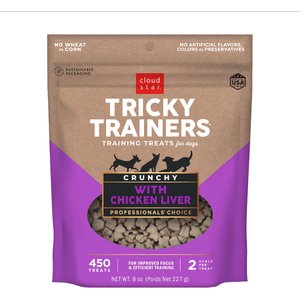 Cloud Star Tricky Trainers with Liver Crunchy Dog Treats, 8-oz bag