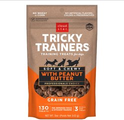 Cloud Star Tricky Trainers with Peanut Butter Grain-Free Soft & Chewy Dog Treats, 5-oz bag