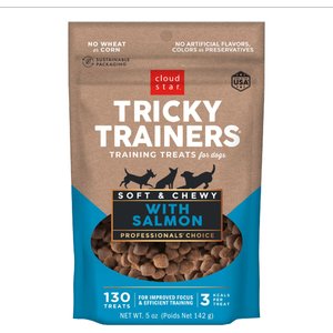 Cloud Star Tricky Trainers with Salmon Soft & Chewy Dog Treats, 5-oz bag