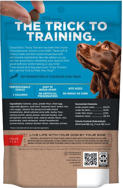 Cloud Star Chewy Tricky Trainers Dog Treats - Salmon Flavor, 5 Ounce Bag - View #8