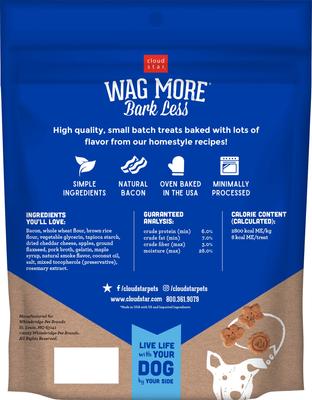 Show full view: Cloud Star Wag More Bark Less Bacon, Cheese & Apples Soft Chew Dog Treats, 6-oz bag slide 3 of 11