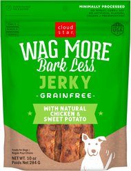 Cloud Star Wag More Bark Less Chicken & Sweet Potato Recipe Grain-Free Jerky Dog Treats, 10-oz bag
