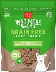 Cloud Star Wag More Bark Less Chicken & Sweet Potatoes Grain-Free Soft Chew Dog Treats, 5-oz bag