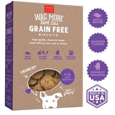 Show full view: Cloud Star Wag More Bark Less Grain-Free Assorted Flavors Crunchy Dog Treats, 14-oz box slide 3 of 11
