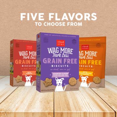 Show full view: Cloud Star Wag More Bark Less Grain-Free Assorted Flavors Crunchy Dog Treats, 14-oz box slide 9 of 11