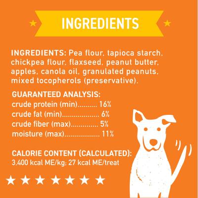 Show full view: Cloud Star Wag More Bark Less Grain-Free Peanut Butter & Apples Crunchy Dog Treats, 2.5-lb bag slide 3 of 11