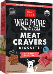 Cloud Star Wag More Bark Less Meat Cravers Beef Crunchy Dog Treats, 12-oz box
