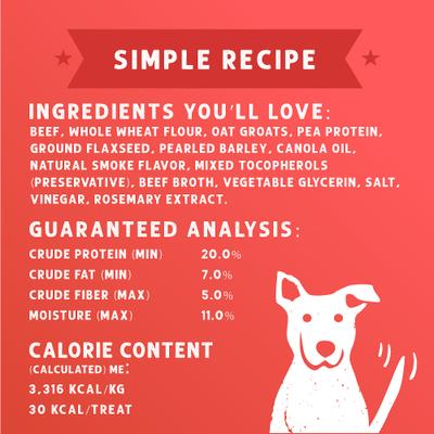 Show full view: Cloud Star Wag More Bark Less Meat Cravers Beef Crunchy Dog Treats, 12-oz box slide 4 of 9